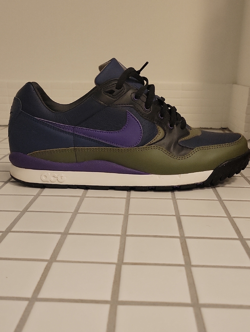 VERY RARE Nike ACG Navy, Olive Green & Purple Low-Top Sneaker